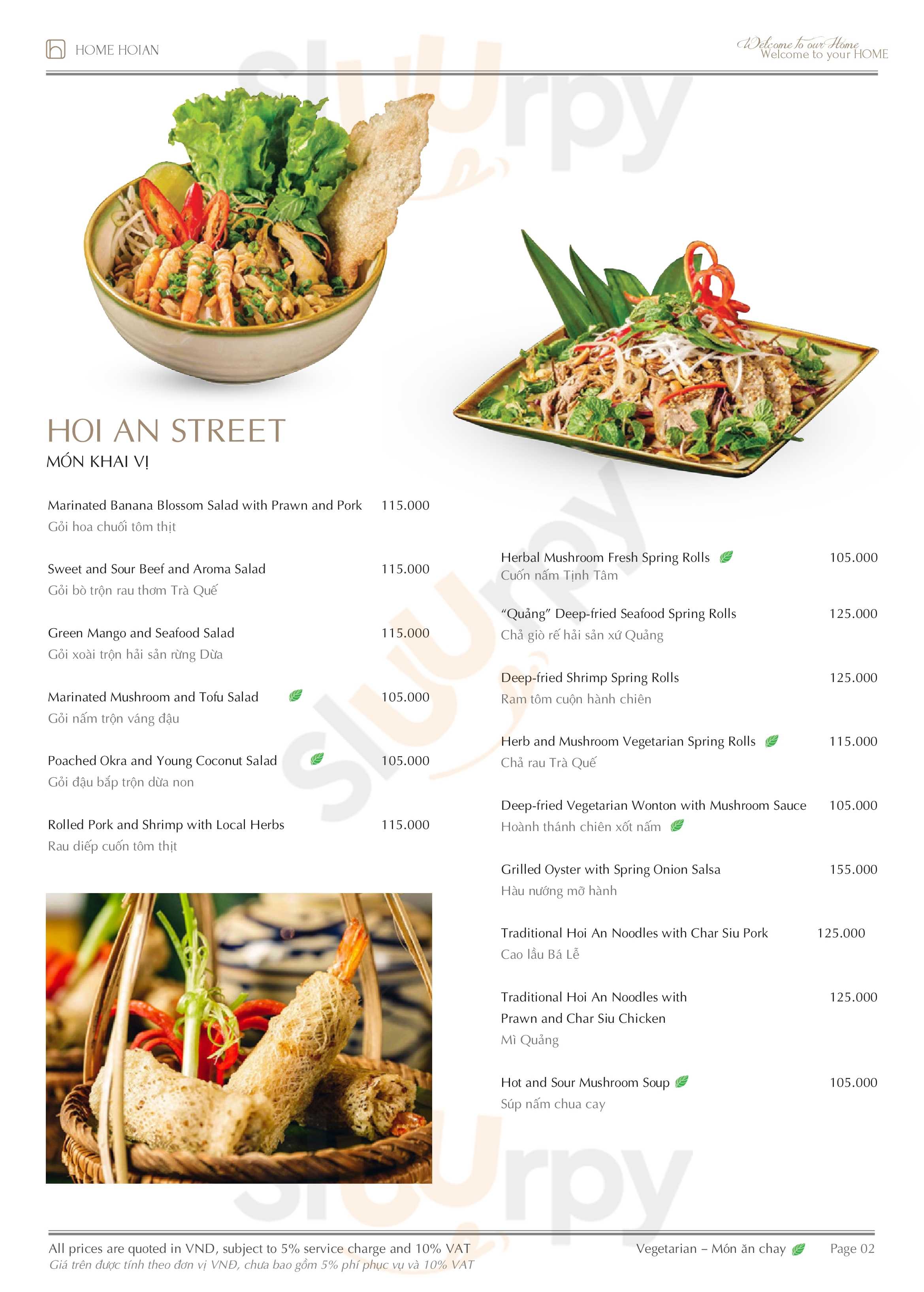 Set menu ăn uống tại HOME Restaurant I Hội An